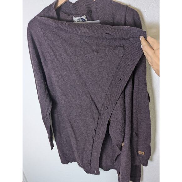 The North Face 100% Wool Purple Brown Button Cardigan Sweater Women XL Outdoorsy - Picture 6 of 14